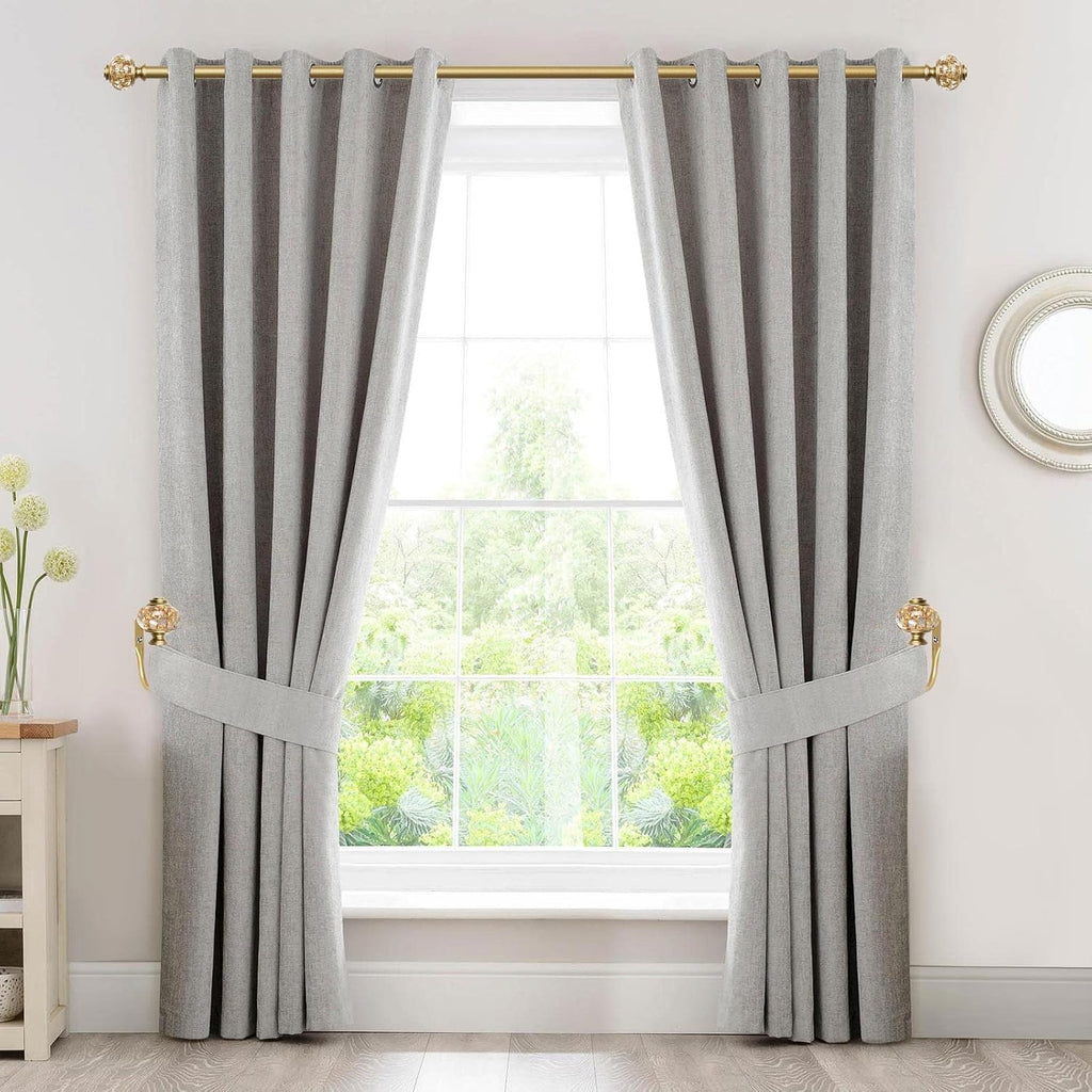 2 Pack Window Treatment Finials for 1 or 7/8 Inch Curtain Rods, Gold Drapery Rods Replacement Finials with M6