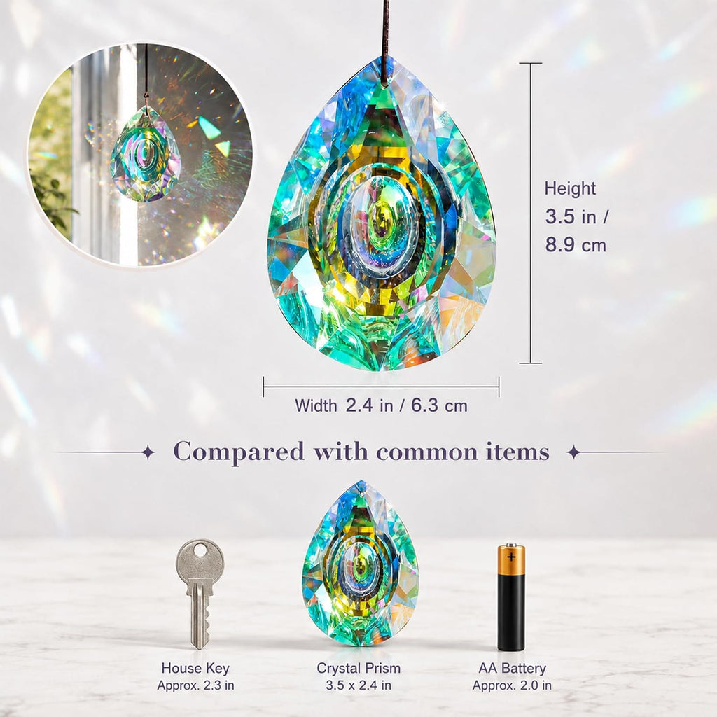 89mm/3.5in Hanging Chandelier Crystals Prism for Window Suncatchers Rainbow - Glass Prisms Hanging Window Crystals