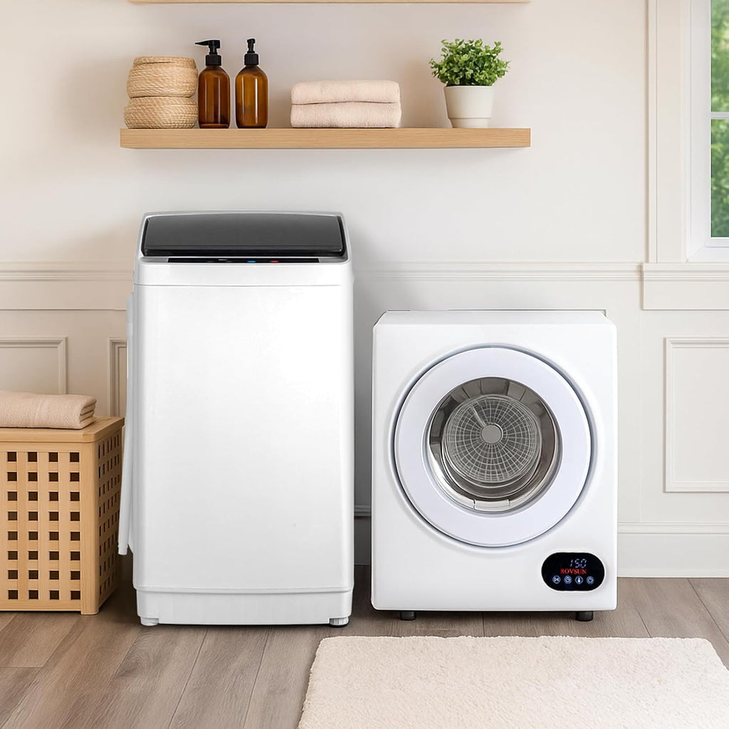 1.5CuFt Portable Clothes Dryer and 17.8LBS Full-Automatic Washing Machine Set, Compact Laundry Washer and Dryer Combo