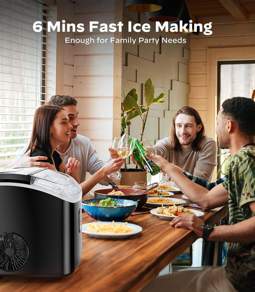 Nugget Ice Maker Countertop, Chewable Pellet Ice Machine with Self-Cleanin Function, 33lbs/24H Portable Ice Makers