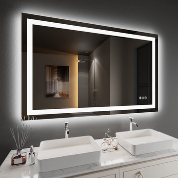 LED Bathroom Mirror 48"X30" with Front Light and Backlit