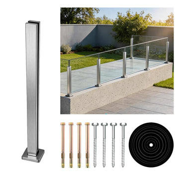43.5" Glass Railing Post, Middle Glass Post for Center System