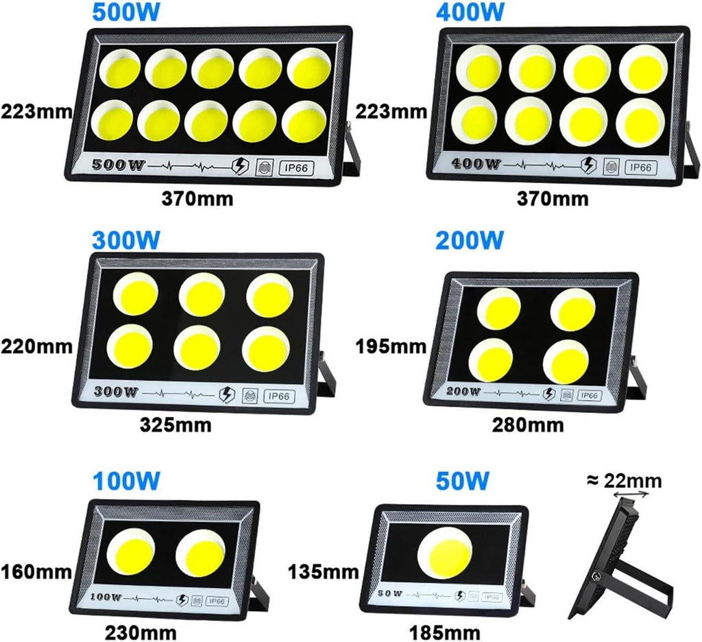AC 220 LED Floodlight Outdoor Waterproof IP66 High Bright 50W 100W 200W 300W 400W 500W Led Spotlight for Garden Flood