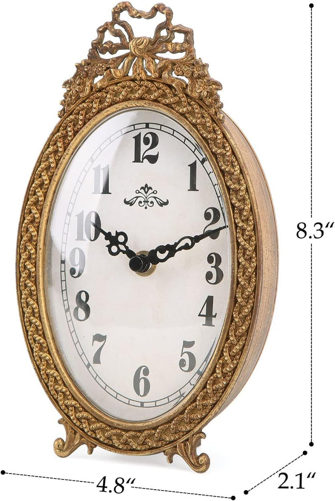 HOME Gold Table Clock Silent Non-Ticking