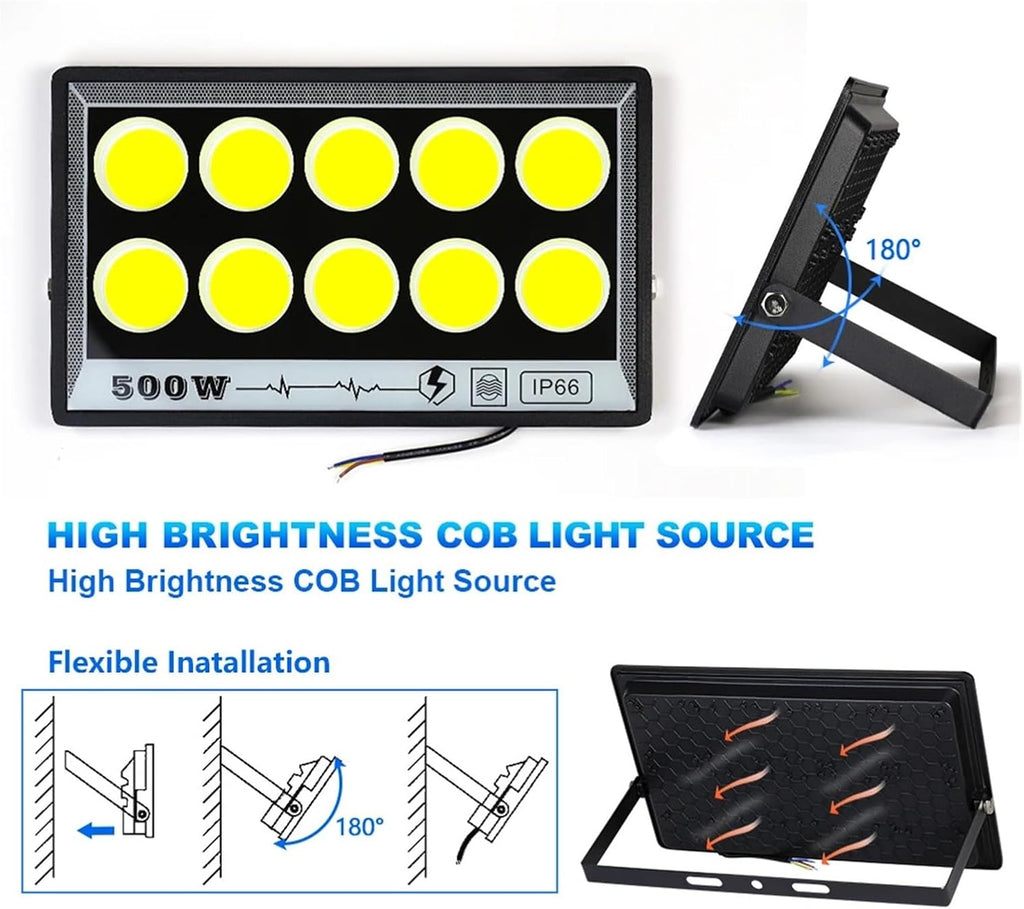 AC 220 LED Floodlight Outdoor Waterproof IP66 High Bright 50W 100W 200W 300W 400W 500W Led Spotlight for Garden Flood
