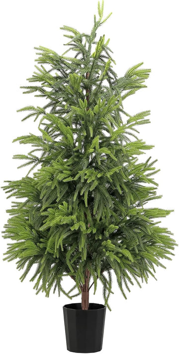 Artificial Norfolk Pine Christmas Tree, 4 to 6 ft, Real Touch Faux Potted Tree with Pot for Indoor Outdoor Home Decor