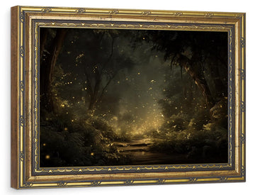 Firefly Forest Vintage Gold Framed Wall Art 12x16 inch