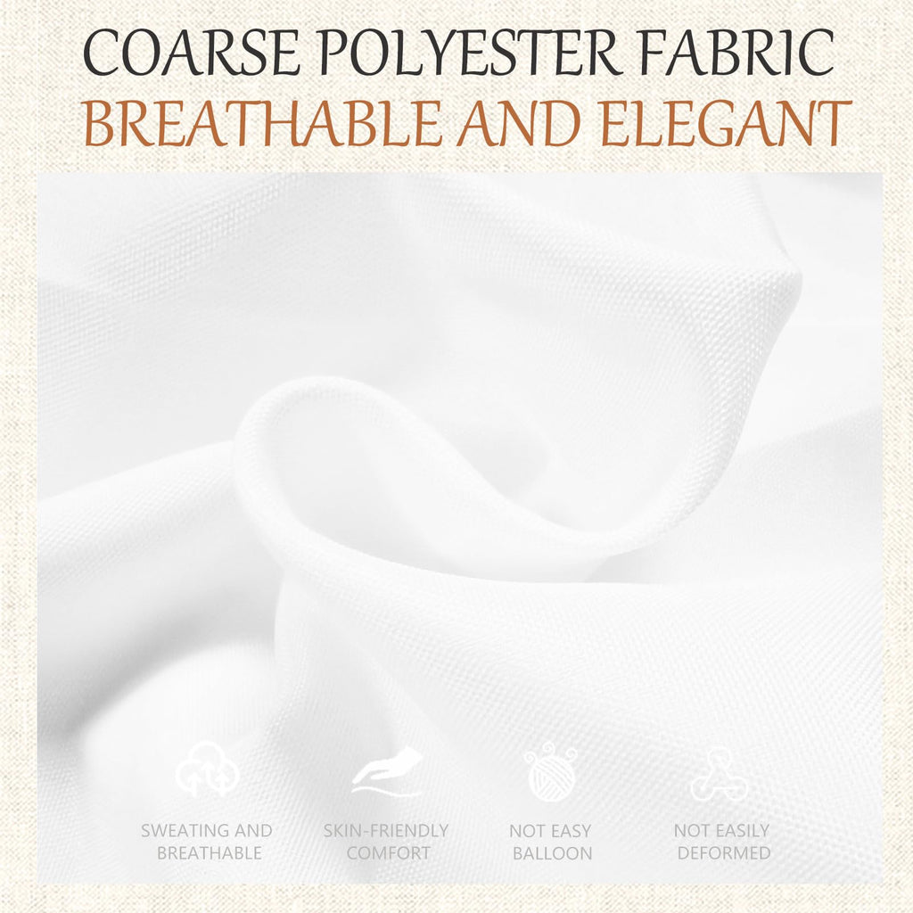70x120 Table Cloth - 6 Pack Rectangular White Washable Stain and Wrinkle Resistant Polyester Table Cover for Dining