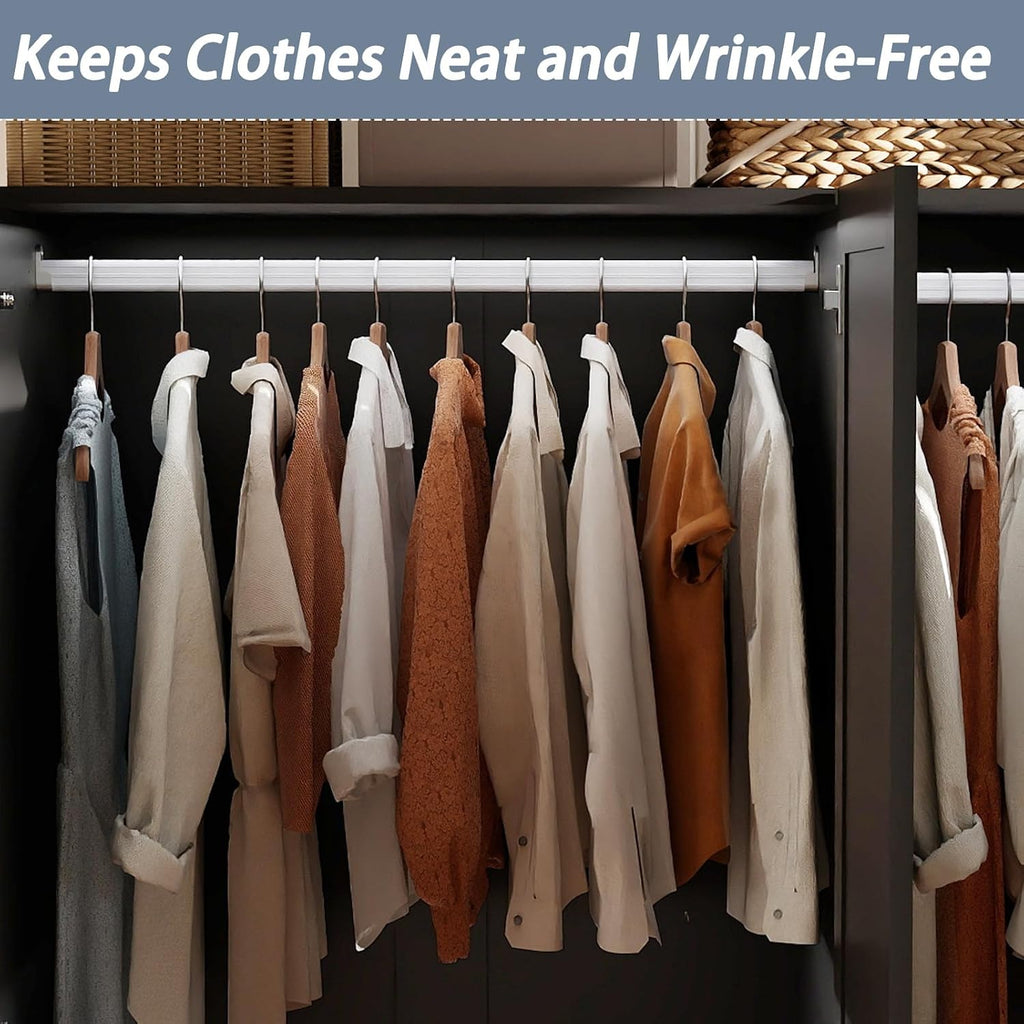 Armoire Wardrobe Closet with Drawers: 74" Black Tall Wardrobe Cabinet with Hanging Rod, Wooden Closet with 4 Doors