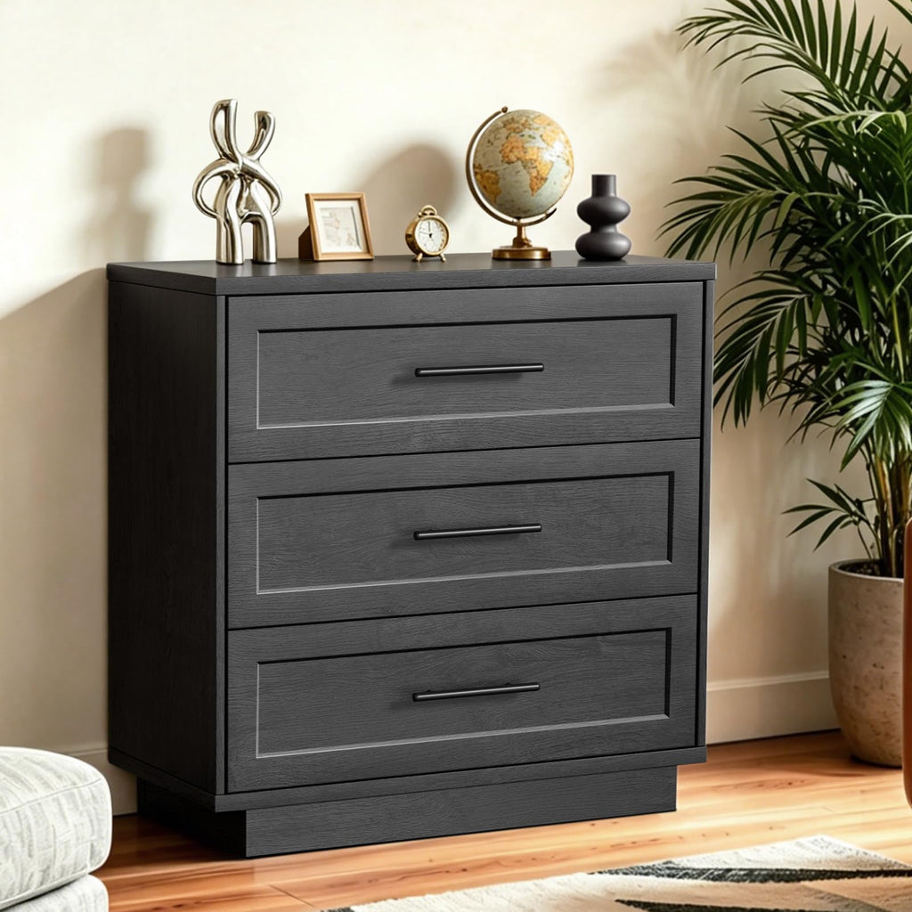 Modular Arched Coffee Bar with LED Lighting, Charging Station, Wooden Nightstand with 3 Drawers Set of 3, Modern