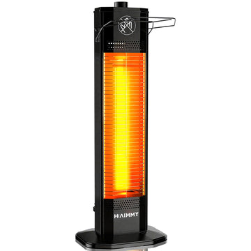 Outdoor Electric Patio Heater, 27- inch Outdoor Electric Patio Heater, 1200W Instant Heating, 2 Heat Levels, Tip-Over