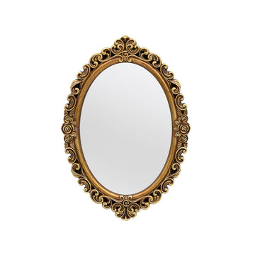 Small Oval Wall Mirror Resin Frame Size:15 x 10.7 inch
