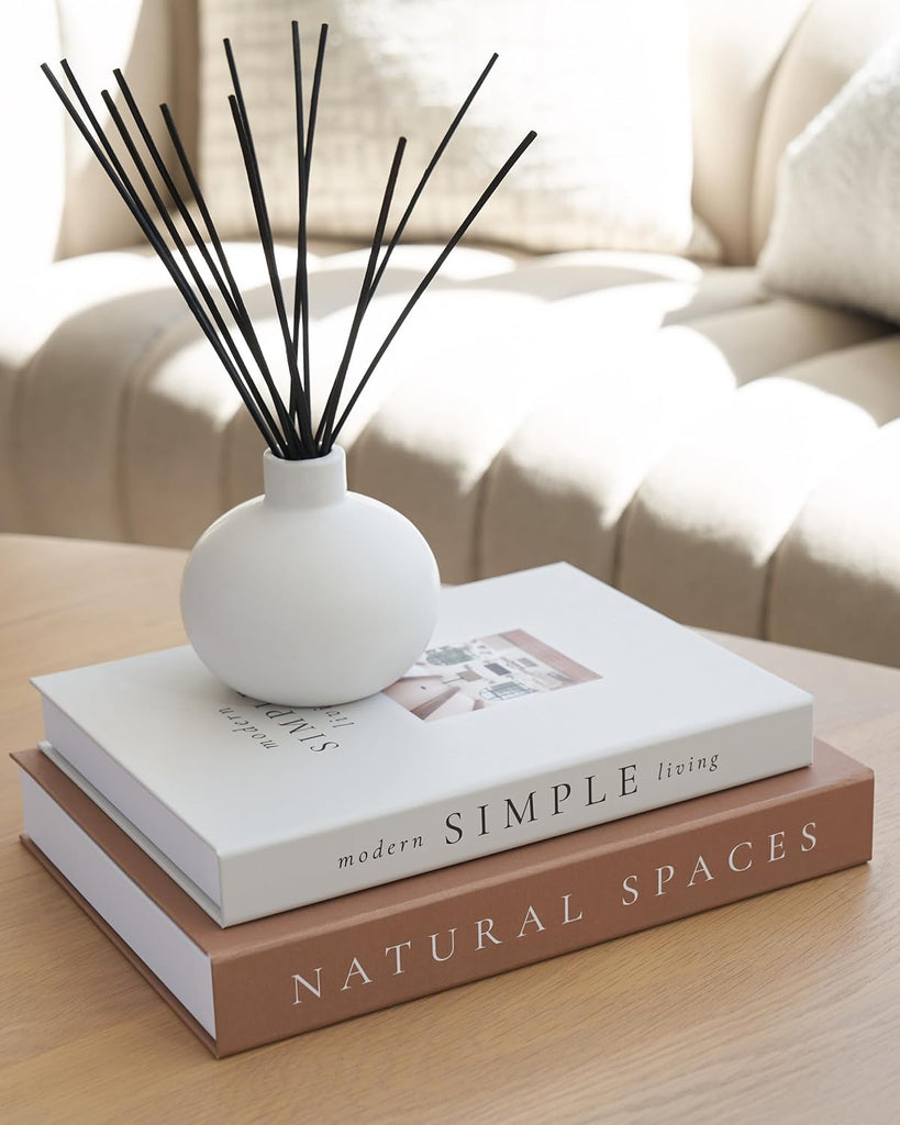 Beautiful Decorative Books - Set of 2 Boxes Enhance Your Coffee Table, Bookshelf or Mantel Shelf Decor - Aesthetic