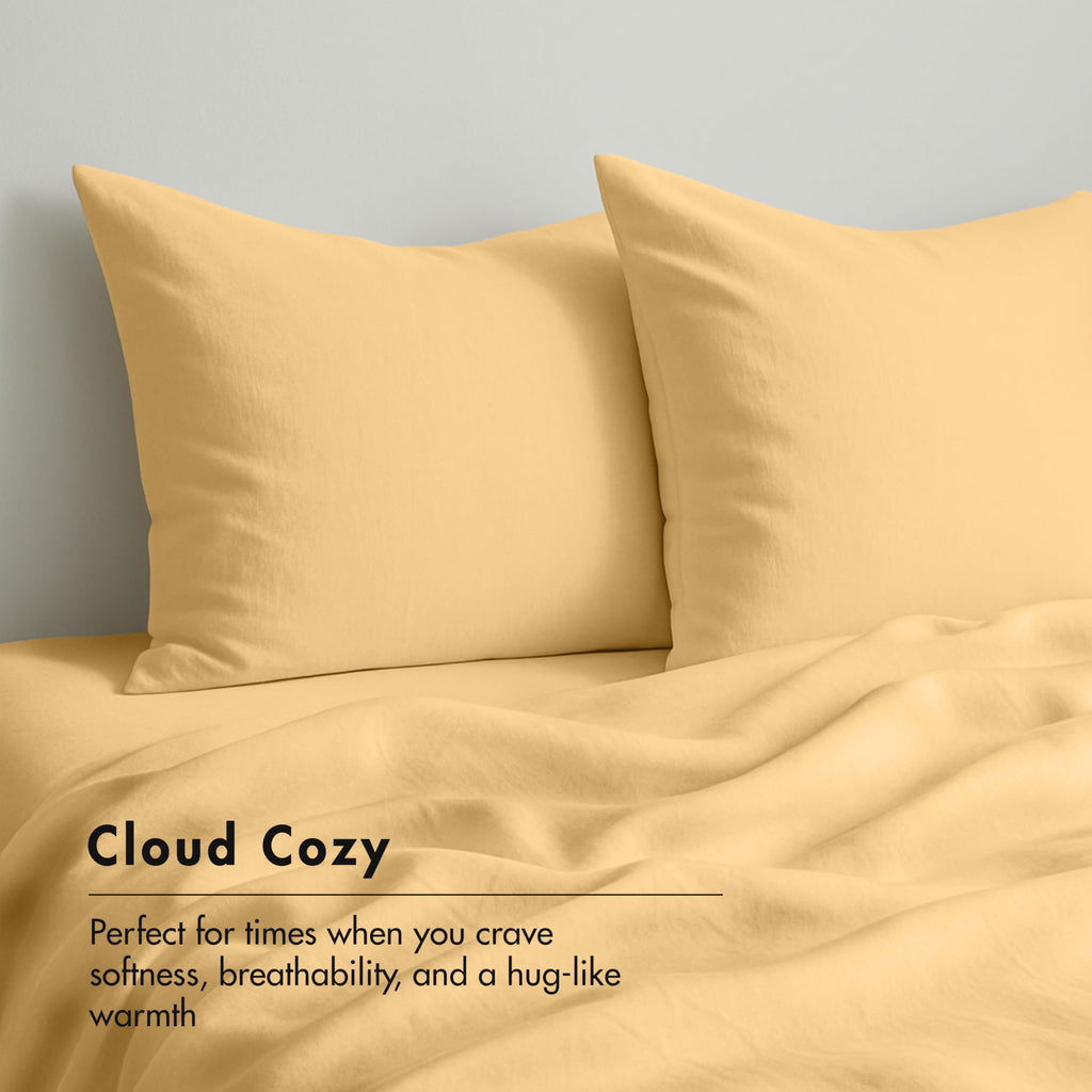 100% Cotton Flannel Sheets King Size, Marigold