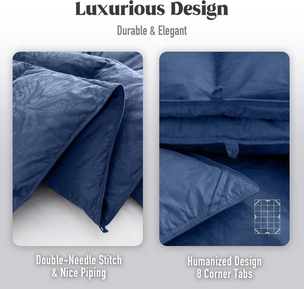 Goose Feather Down Comforter Queen, All Season Luxury Hotel Fluffy Duvet Insert