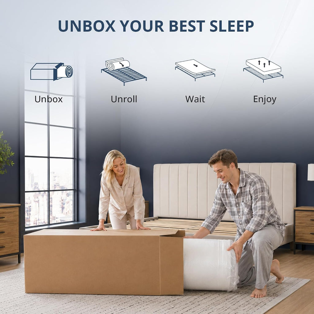 Queen Mattress 12 Inch Gel Memory Foam Mattress Medium Support | Mattress in a Box, Cooling Sleep, Pressure Relief