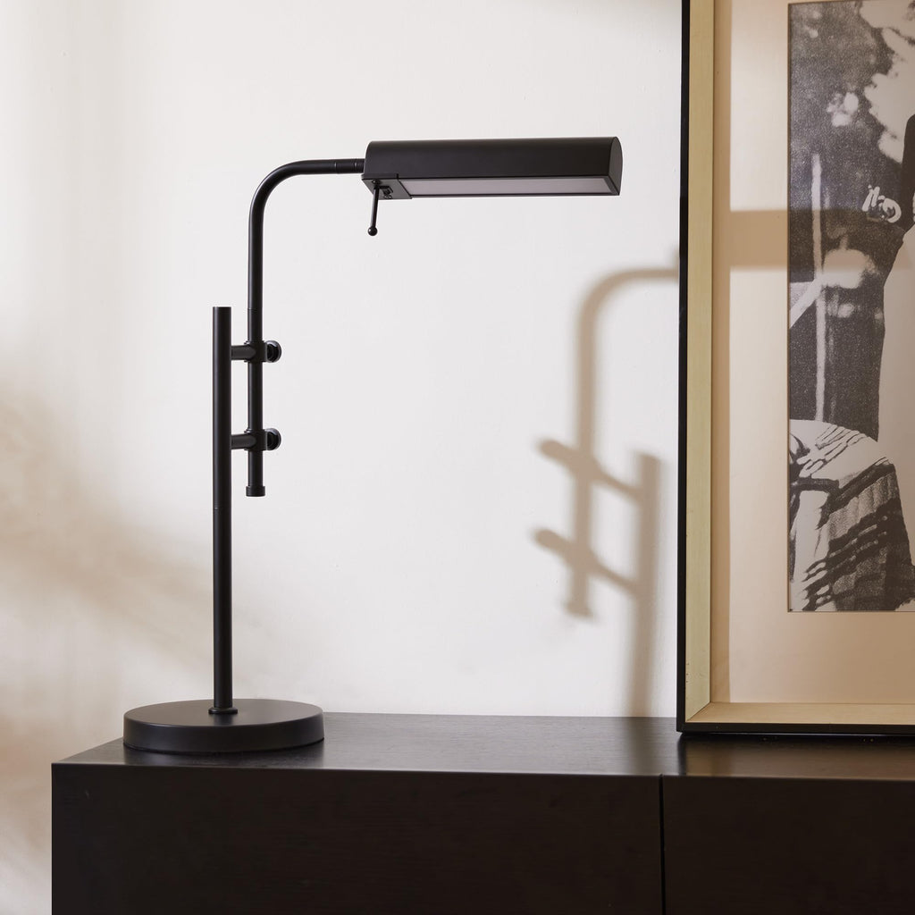 Industrial Table Lamp, Adjustable LED Desk Lamp