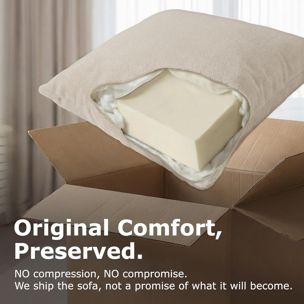 Modular Sectional Sofa, Oversized Chenille Cloud Couch, Deep Comfy Seat, 6-Seater Sofas Couches , Beige, High Feet