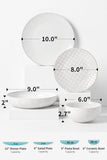 32-Piece Luxury Dinnerware Set,Complete Plates and Bowls Set for 8,Upscale Ceramic Dish Set for Hosting