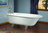 2094-WC-BN Products Traditional Cast Iron Bathtub with Continuous Rolled Rim Custom, 24" x 54" x 30", Chrome, White
