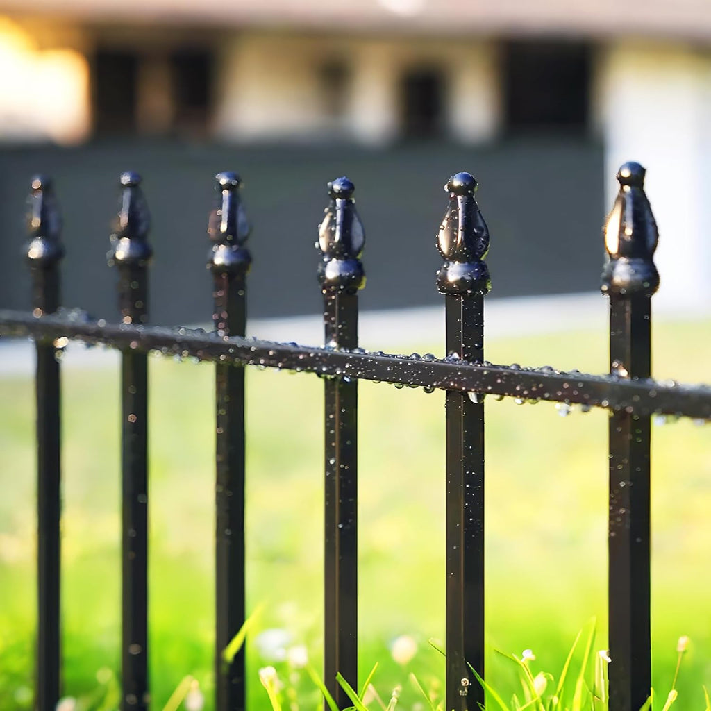 Metal Garden Fence 36" H x 28" W, 5 Panels (4 Panels + 1 Gate), Total 11.6 feet, Metal Border Folding Fence