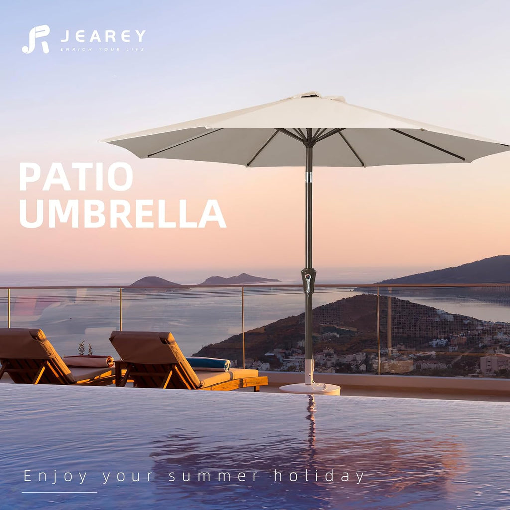 10FT Outdoor Patio Umbrella Outdoor Table Umbrella with Push Button Tilt and Crank - Beige