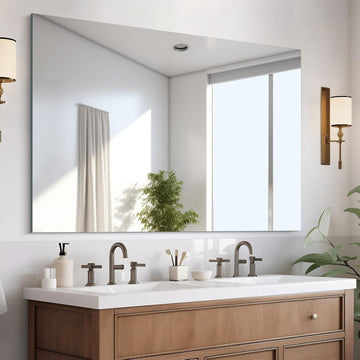 Frameless Mirror, 36x48 Rectangle Bathroom Vanity Mirror with Polished Edge, 3mm Tempered Glass, Wall Mounted