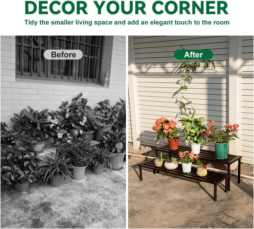 Metal Plant Stand, Rust-proof Aluminum Display Rack, Plants Display Stands Decoration Racks Garden Balcony Patio