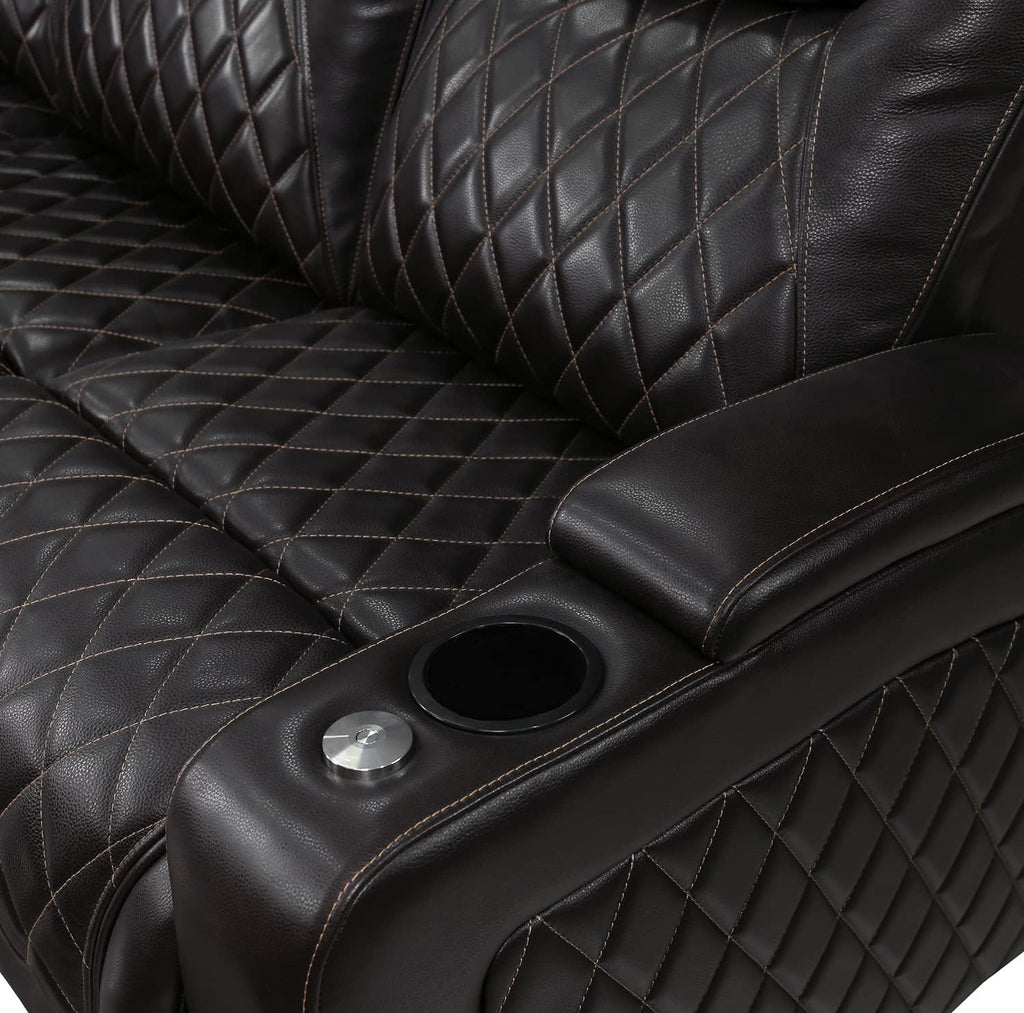 Oslo Home Theater Seating | Premium Top Grain Italian Nappa 11000 Leather, Power Recliner, Power Headrest