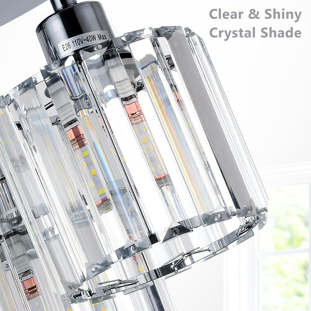 Semi Flush Mount Ceiling Light,3-Light Modern Close to Ceiling Light Fixtures,Kitchen Light with Clear Crystal