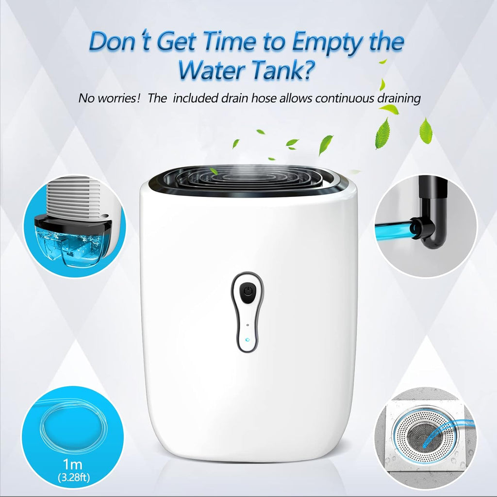 Dehumidifiers for Home 27oz(800ml) Small Auto Shut off Dehumidifiers with Drain Hose