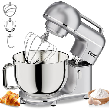 7.45 QT Tilt-Head Stand Mixer, Electric Mixer for Baking (Silver)