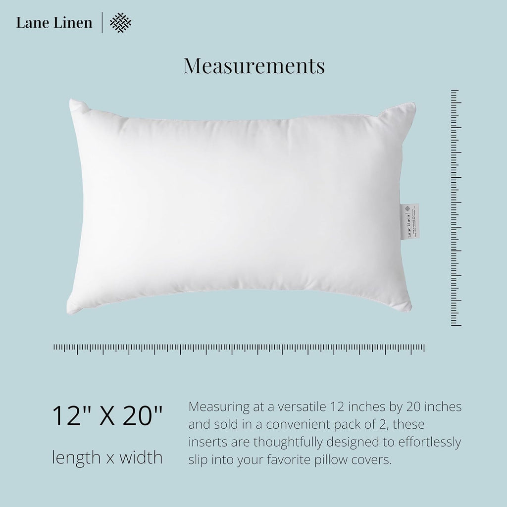 12x20 Throw Pillow Inserts, Oblong, Fluffy - White - Set of 4