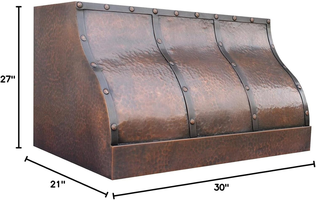 30 Inch Copper Wall Mount Range Hood Baffle Filters