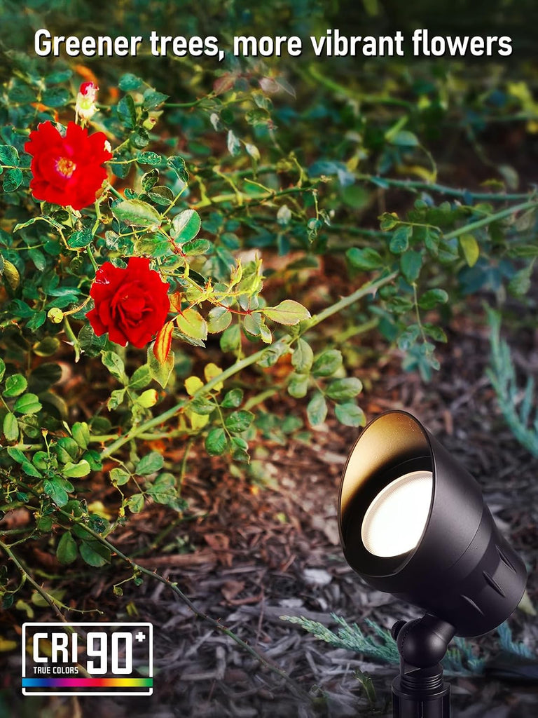6-Pack 5W 12-24V Low Voltage LED Spotlight 3000K Oil Rubbed Bronze | Landscape Pathway Lights Outdoor, CRI90