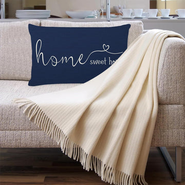 Home Sweet Home Quotes Farmhouse Pillow Covers 12x20 Inch,Farmhouse Decorative Lumbar Throw Pillow Case Cushion