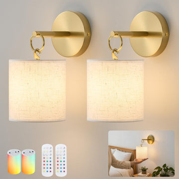 Detachable Wall Sconces Battery Operated With Hanging Hook,10000mah Battery Operated Wireless Wall Sconces Set