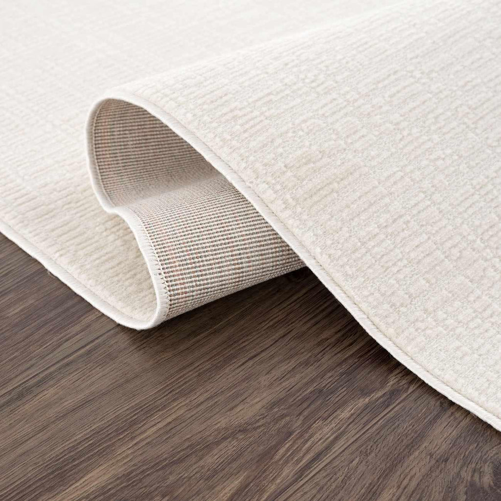 Pavilion Hallway, Kitchen Machine Washable Runner Rug - Neutral Abstract Solid - Cream, Off White, White