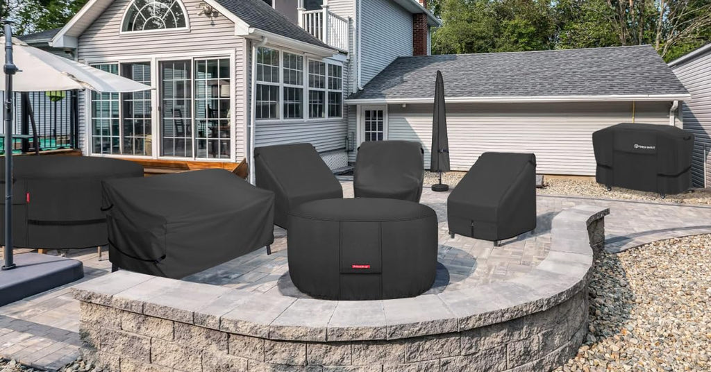 Round Patio Fire Pit Table Cover 36 inch, Black