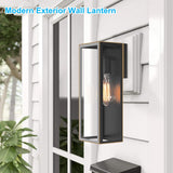 2-Pack Outdoor Wall Lanterns, Exterior Waterproof Outdoor Lights with Glass Shades, Bronze Porch Lights Wall Mounted