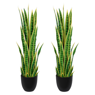 3ft Artificial Snake Plant - 36in Faux Sansevieria Plants, Fake Floor Plant for Indoor Outdoor, Front Porch Patio