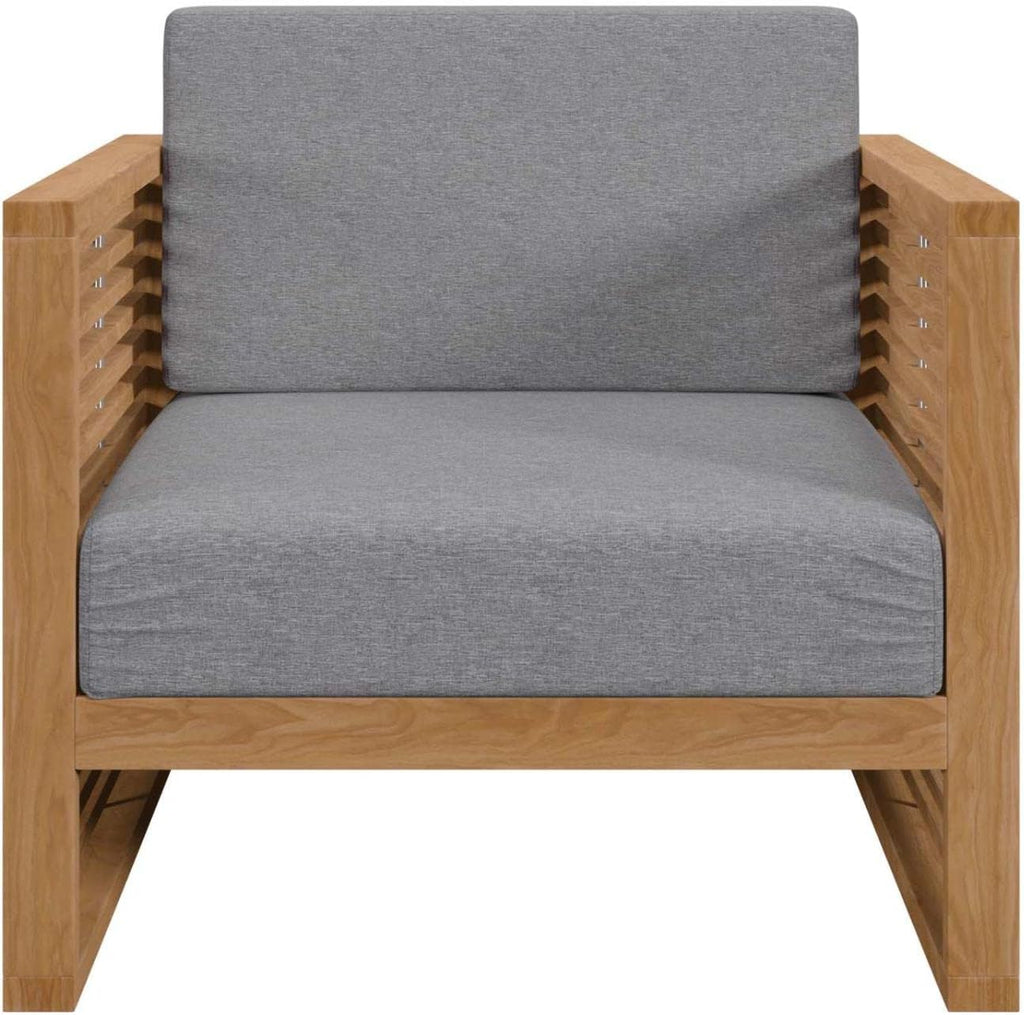 Carlsbad 6-Piece Teak Wood Outdoor Patio Set in Natural/Gray