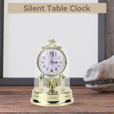 Vintage Table Clock, European Mantle Clock Silent Non Ticking Antique Anniversary for Living Room Bedroom Office Desk
