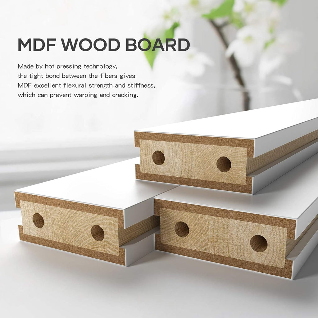 30x96 Inch White Sliding Barn Door Slab with 5.5ft Hardware Kit Included, 5-Panel, MDF Wood Panel Co