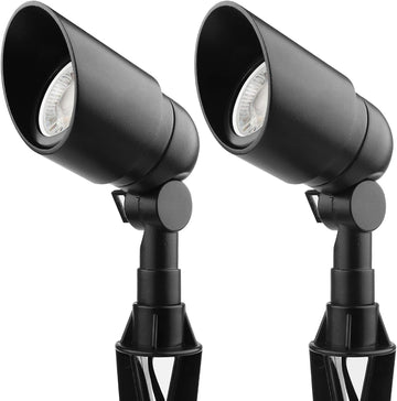 Landscape Lighting 12V 5W LED Landscape Spotlight Cast-Aluminum Waterproof Outdoor Low Voltage 450 Lumen Warm White