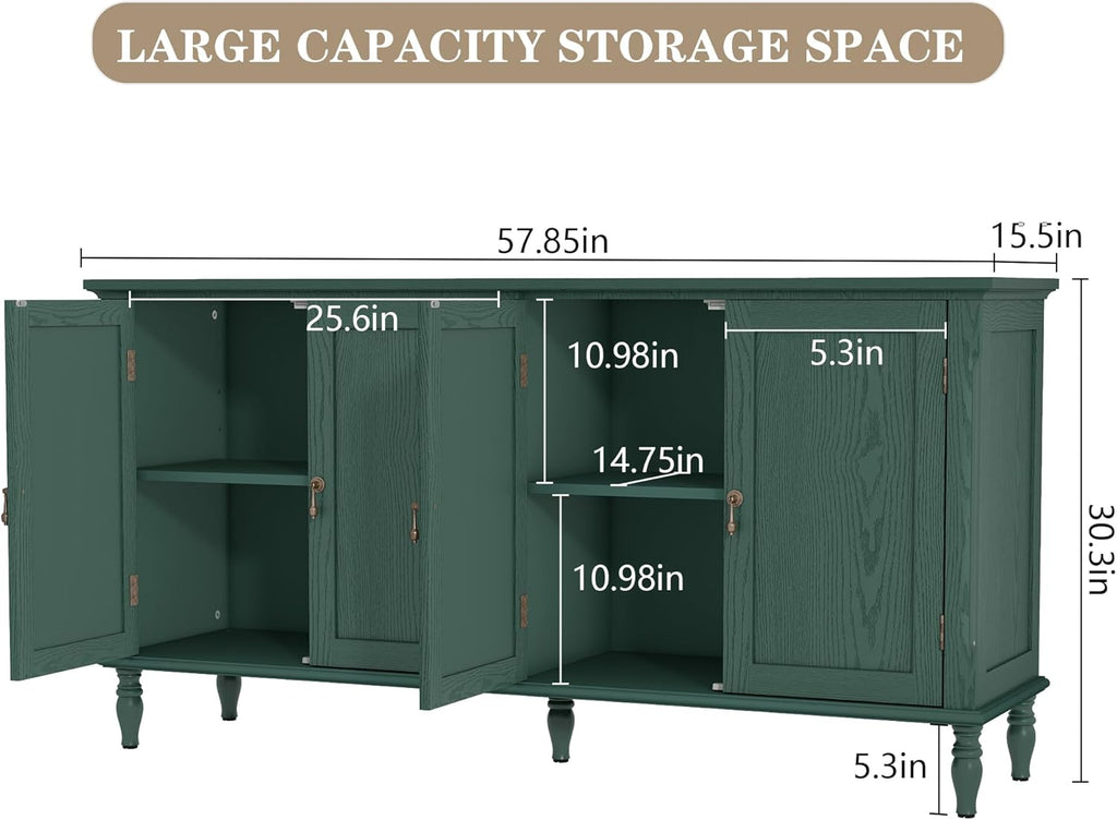58" Sideboard Buffet Cabinet with Storage