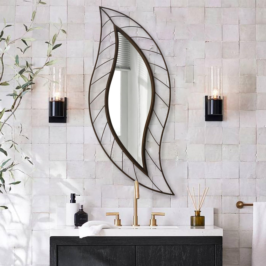 Rustic Mirrors for Wall, 45" x 18.5" Modern Mirror for Vanity