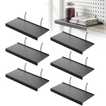 6 Pack Pegboard Shelves, 10x4.3 Inch Metal Peg Board Shelving