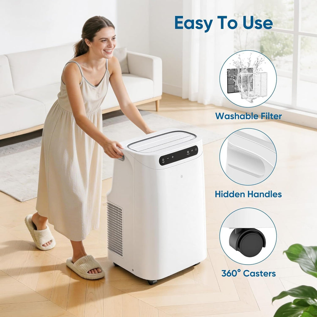 12000 BTU Portable Air Conditioners, Cools Up to 500 Sq.Ft, Portable AC Unit with Remote Control, Cooling, Fan
