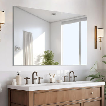 Frameless Mirror, 30x40 Inch Rectangle Vanity Mirror for Wall, Large Bathroom Mirror Over Sink with Polished Edge